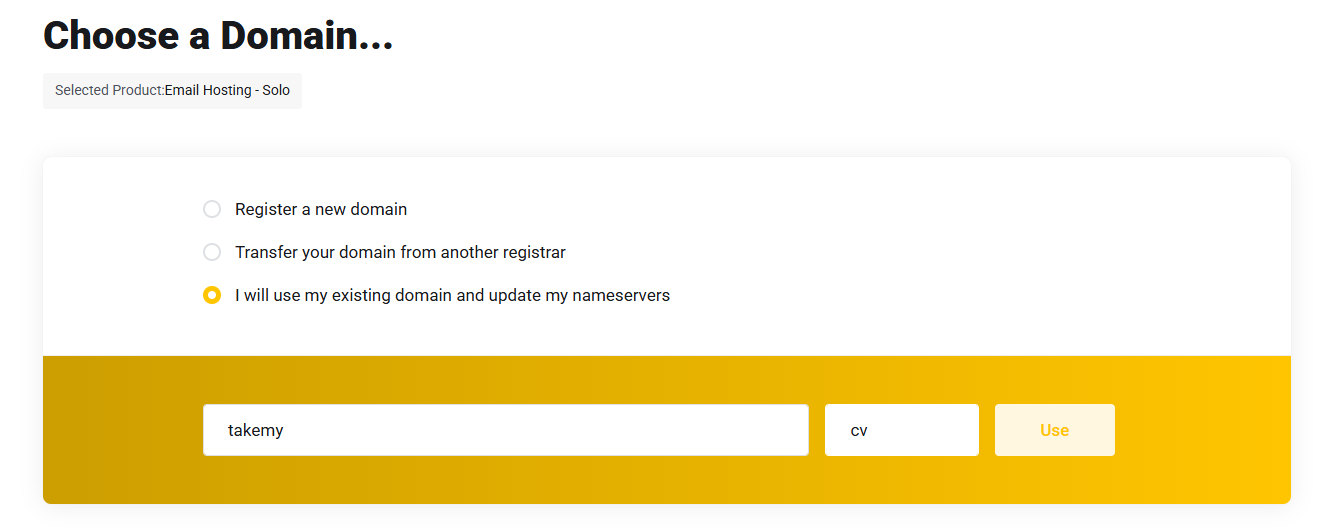 Connect an existing domain to Email Hosting - Solo