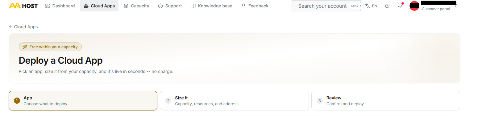Three-step Cloud App deployment sequence